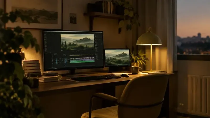 拍摄间隙，工作人员正在核对当天的分镜安排。